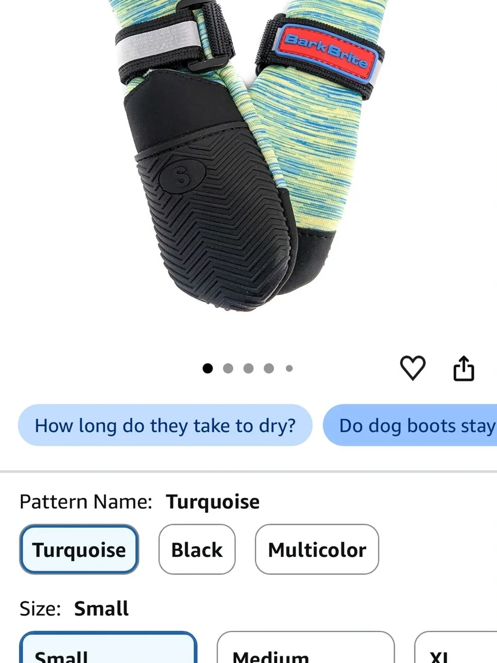 Reflective Dog Boots in Teal Stripe - 4 Pack, NWT